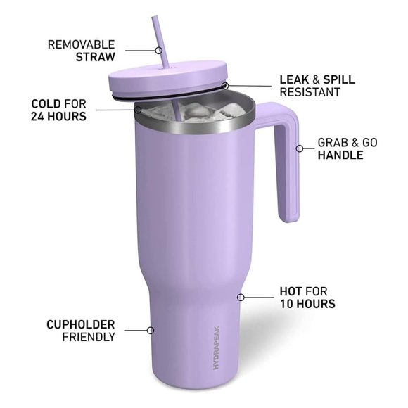 Hydrapeak Voyager 40 oz Stainless Steel Insulated Tumbler Lavender - Picture 5 of 5